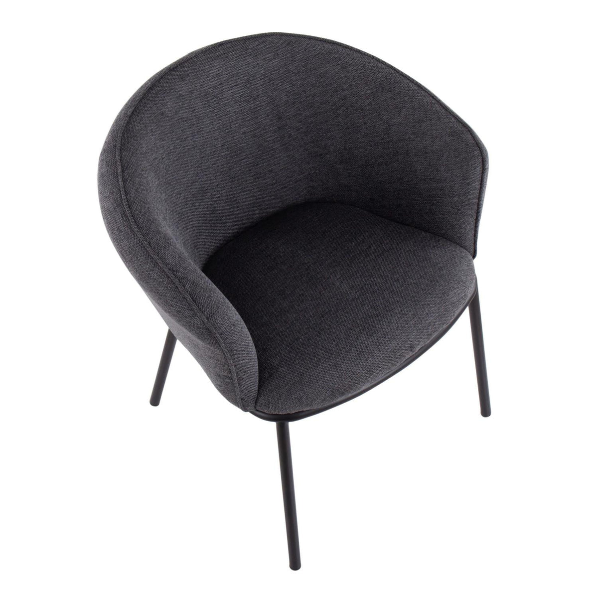 Black Steel and Charcoal Fabric Chair K677