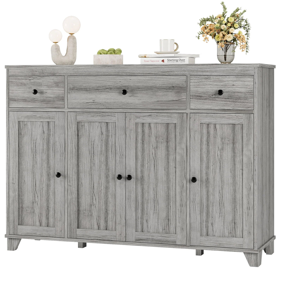 White 3 Drawer Buffet Sideboard Cabinet A5461