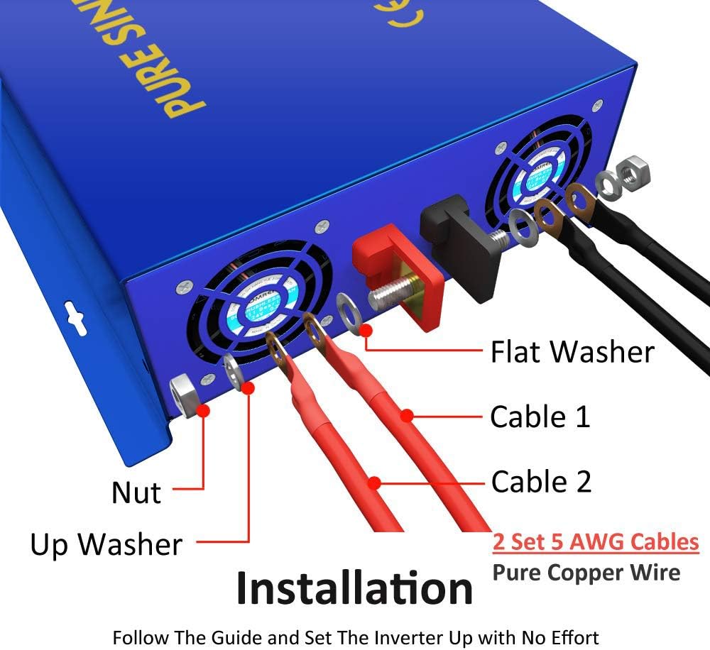 4000 Watt 48V to 110V 120V Pure Sine Wave Power Inverter K2170