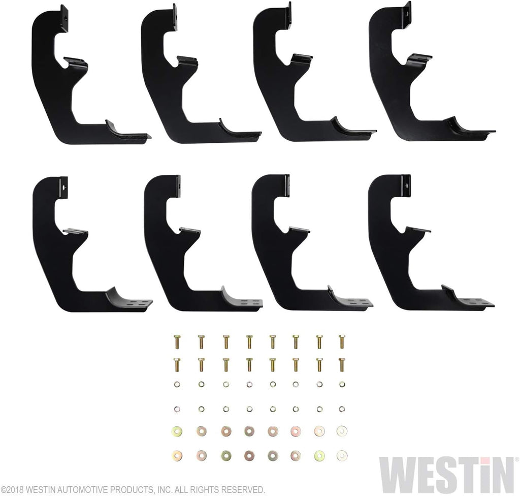 Black 3 inch Oval Nerf Step Bar Mount Kit B72559