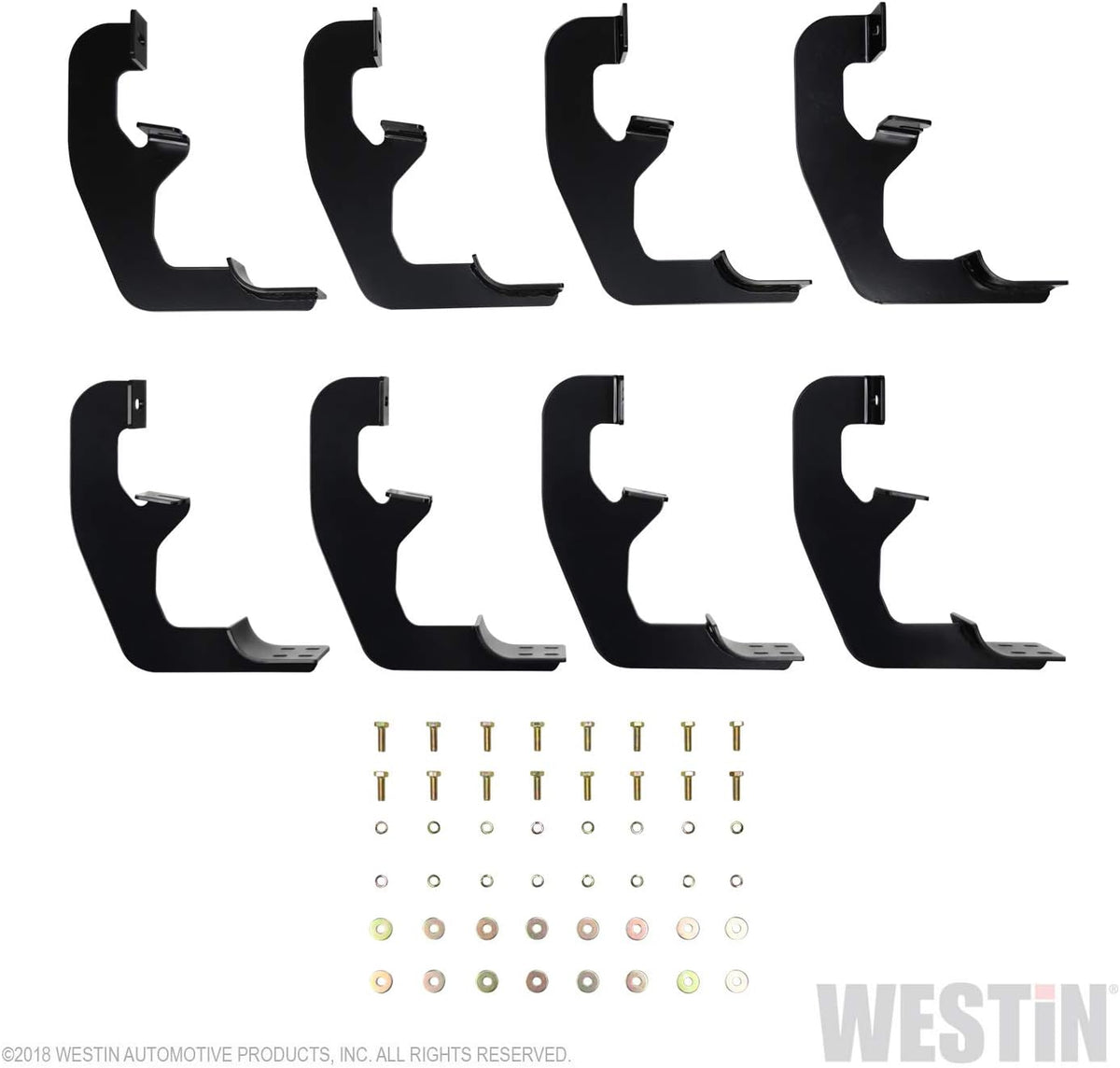 Black 3 inch Oval Nerf Step Bar Mount Kit B72559