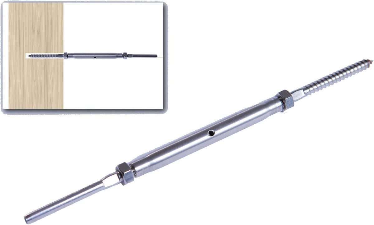 Stainless Steel Hand-Crimp Turnbuckle Tensioner for 1/8 Cable Railing (Lot of 10) W567
