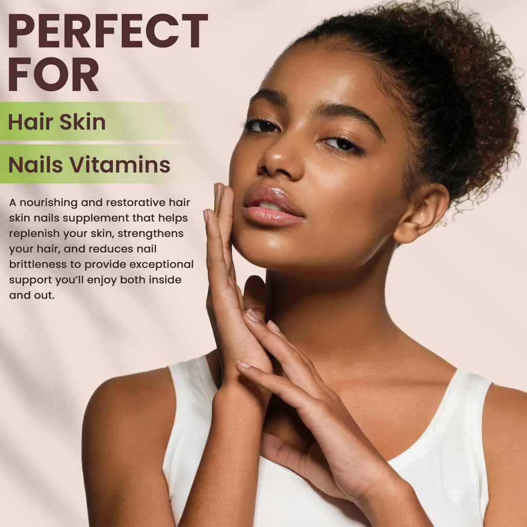 Hair Skin and Nails Vitamins with Biotin, Folate, and Vitamin D, 32 oz W937