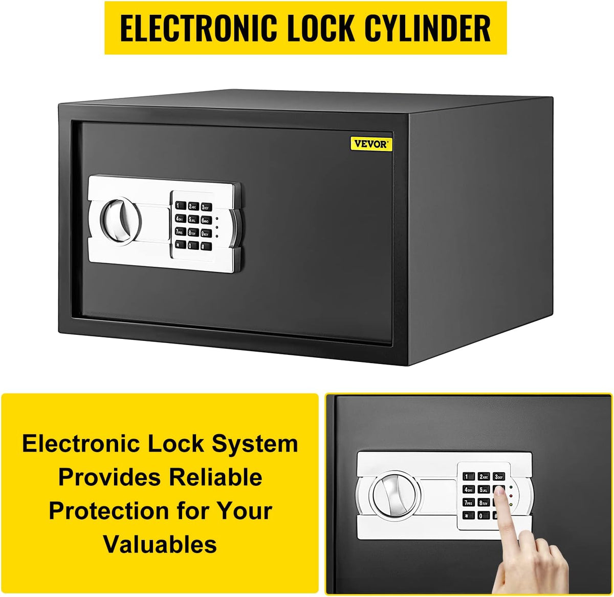 0.8 Cubic Feet Carbon Steel Digital Safe Box with Two Keys O413
