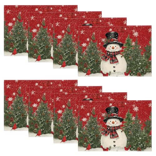 Snowman Cardinals Trees Christmas Placemats Set of 4 X608