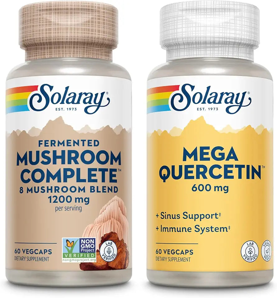 8 Mushroom Blend 600mg Quercetin with Bromelain Vitamin C 60ct T916