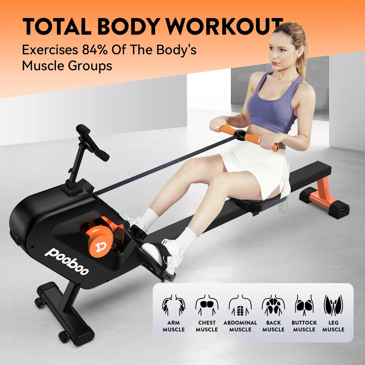Foldable Magnetic Rowing Machine 8 Level Resistance V44080