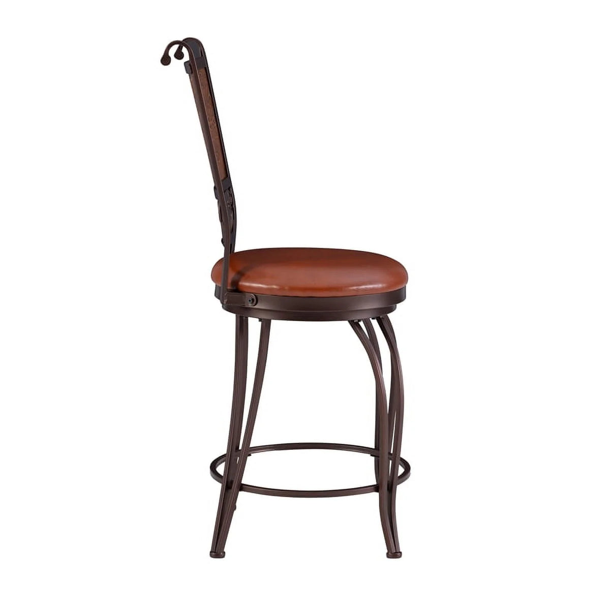 24" Metal Stamped Back Swivel Counter Stool D602831
