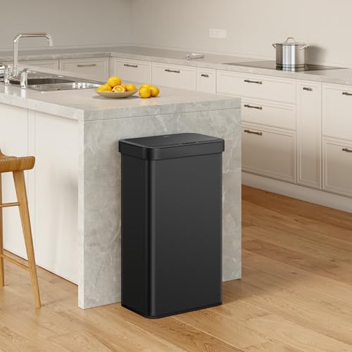 Brushed Stainless Steel Touchless Motion Sensor Trash Can, 50 Liter U681468