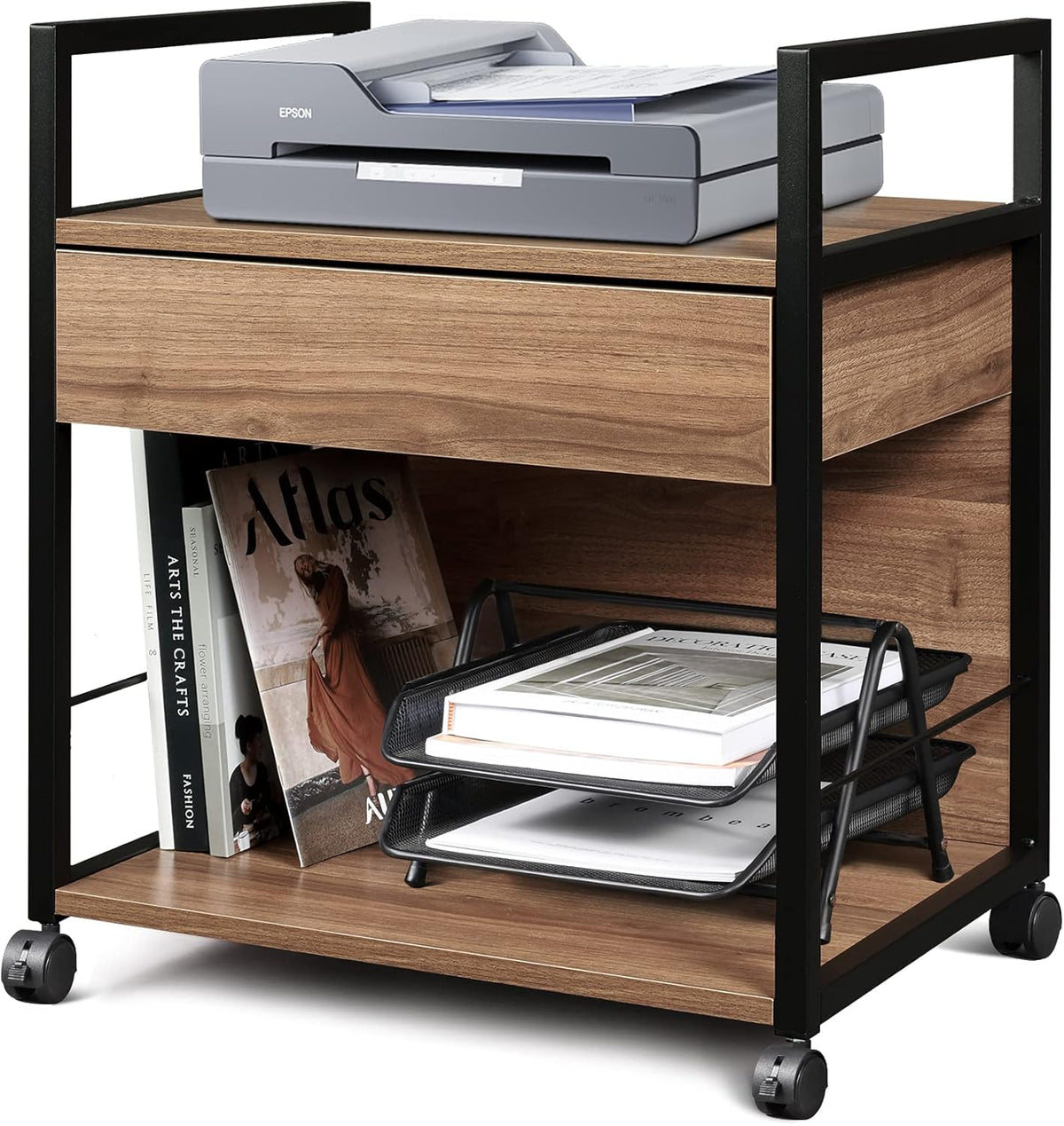 Mobile Printer Stand with Storage Drawer H403