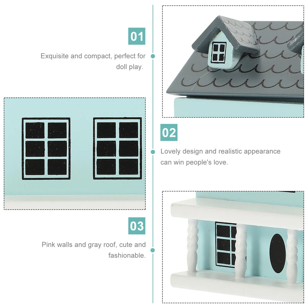 Miniature Wooden Doll House Villa S183