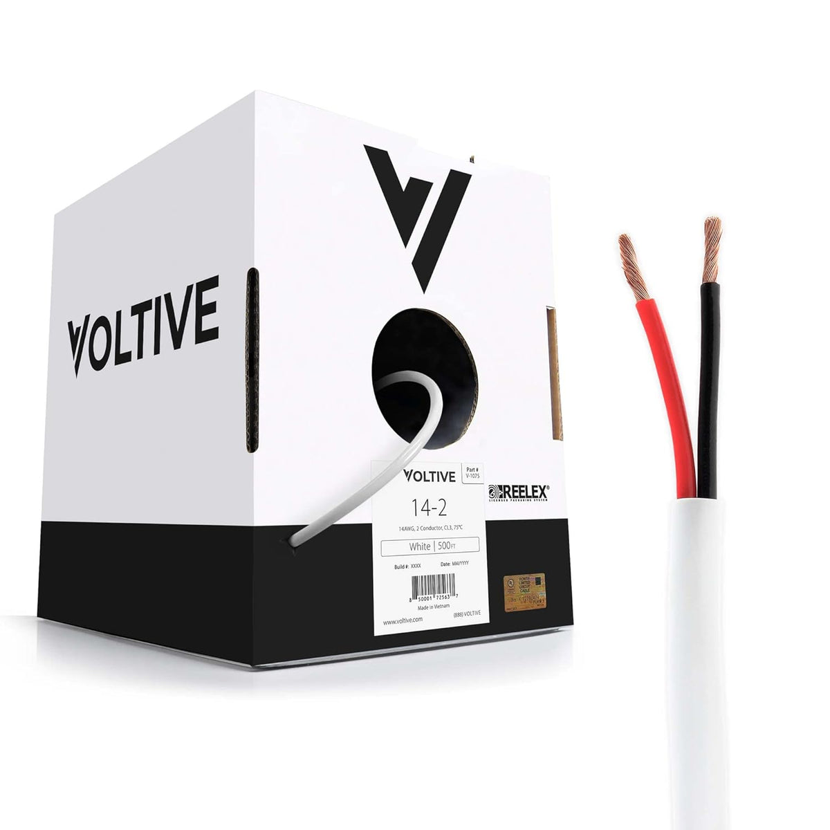 16 AWG 4 Conductor UL Listed CL2/CL3 Oxygen-Free Copper 500 Foot Bulk Cable White X852