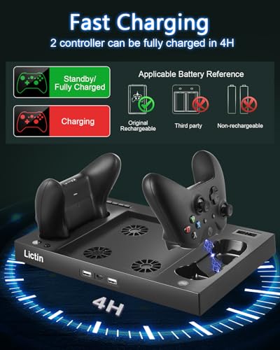 Charging Station with 4 Cooler Fan System for Xbox Series X Q347