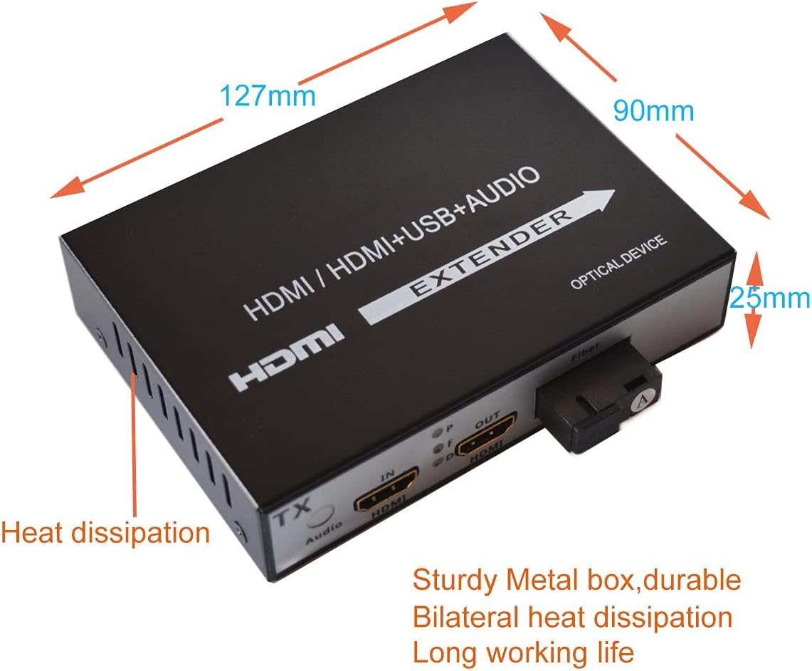 HDMI Extender Over Fiber Optic Cable Singlemode up to 20Km 1080P Transmitter and Receiver Kit K3707
