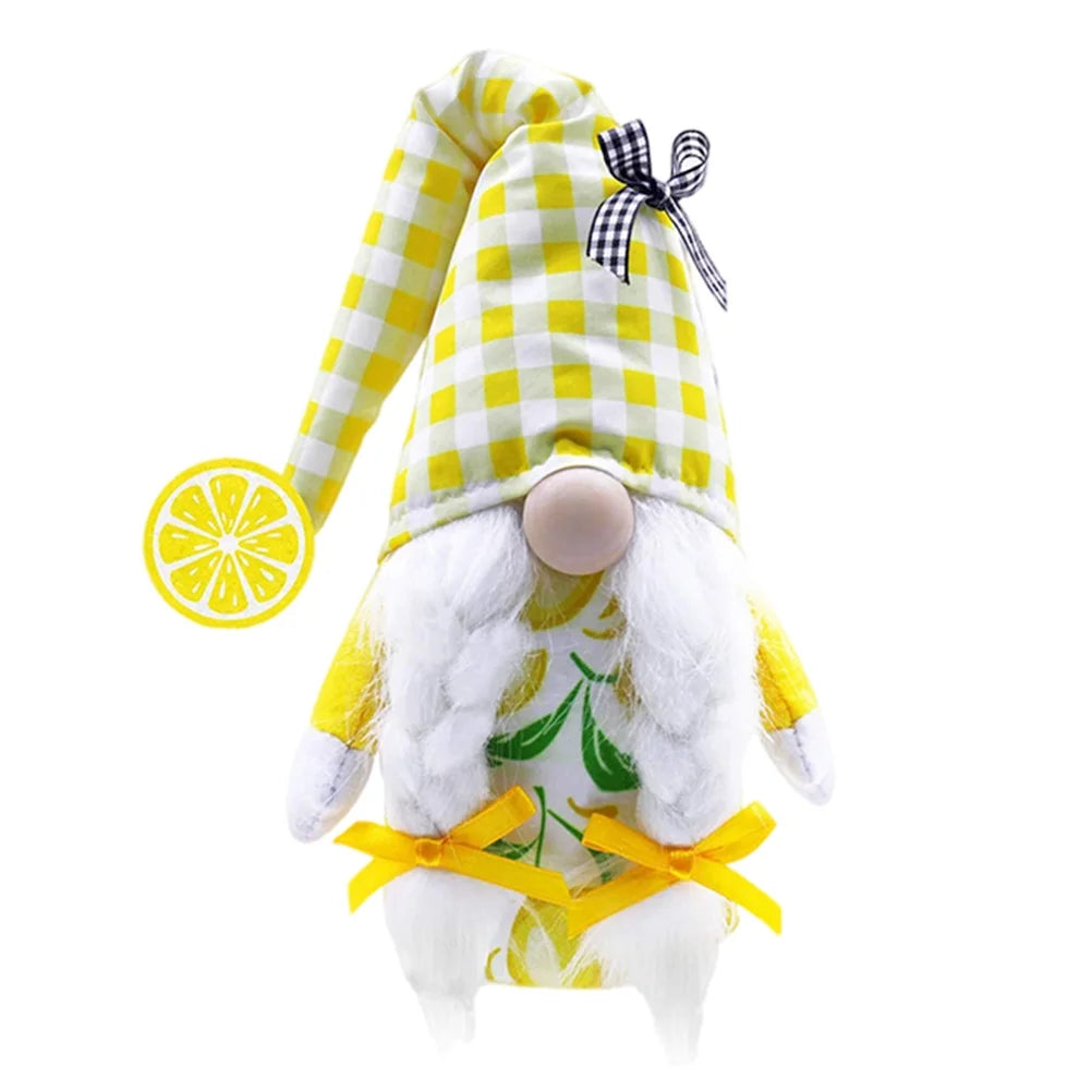 Lemon Pattern Plush Gnome Doll U7611