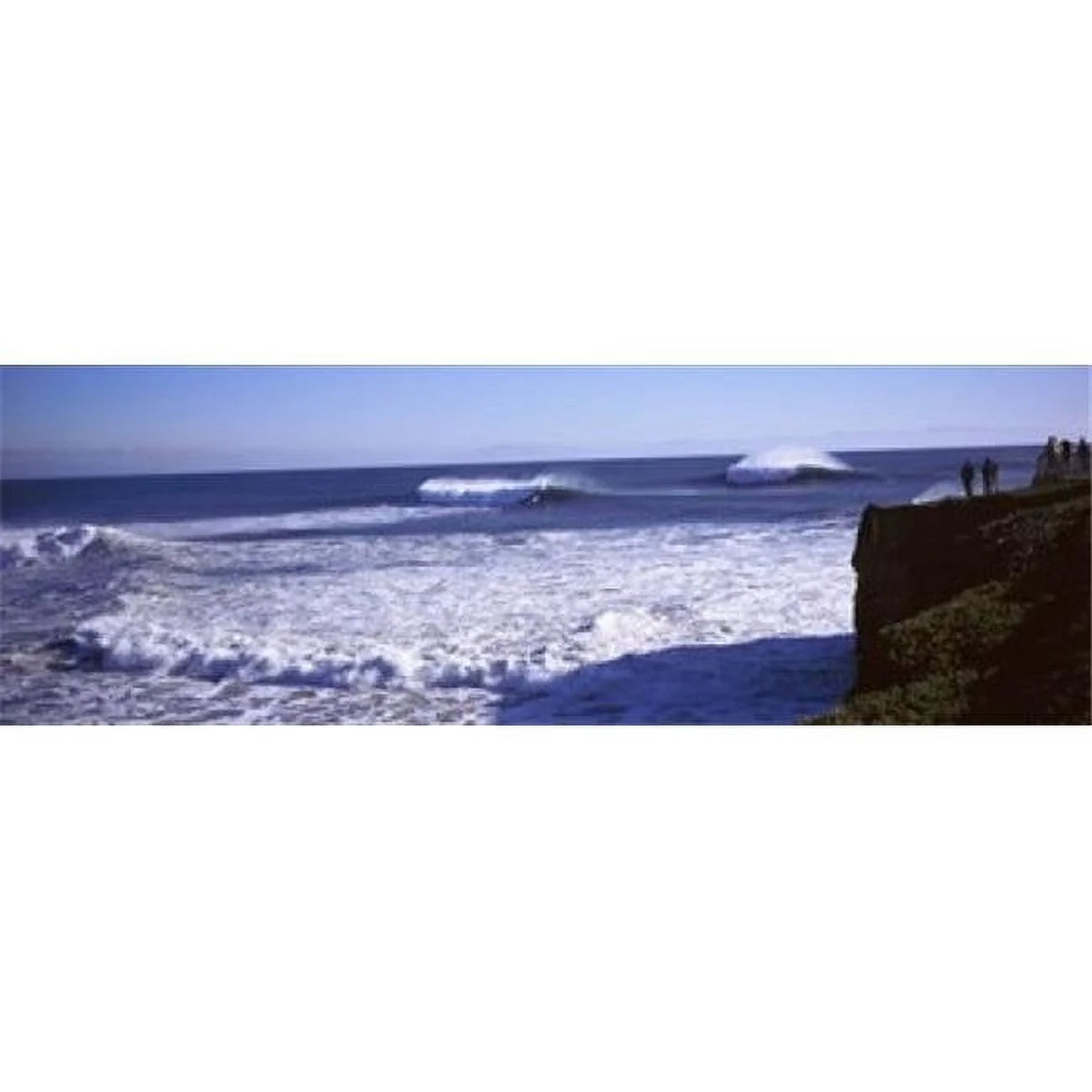 Tourist looking at waves in the sea Poster Print - 36 x 12 A960824