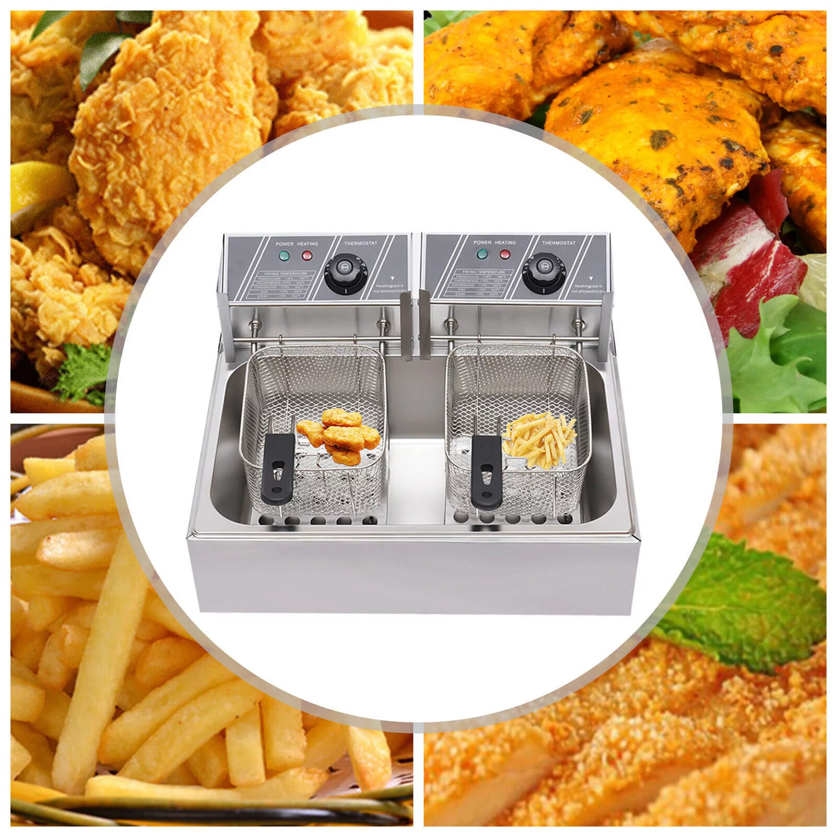 12L Stainless Steel Electric Deep Fryer 5000W M29129