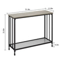 Gray Console Table with Glass Shelf and Metal Frame G16539
