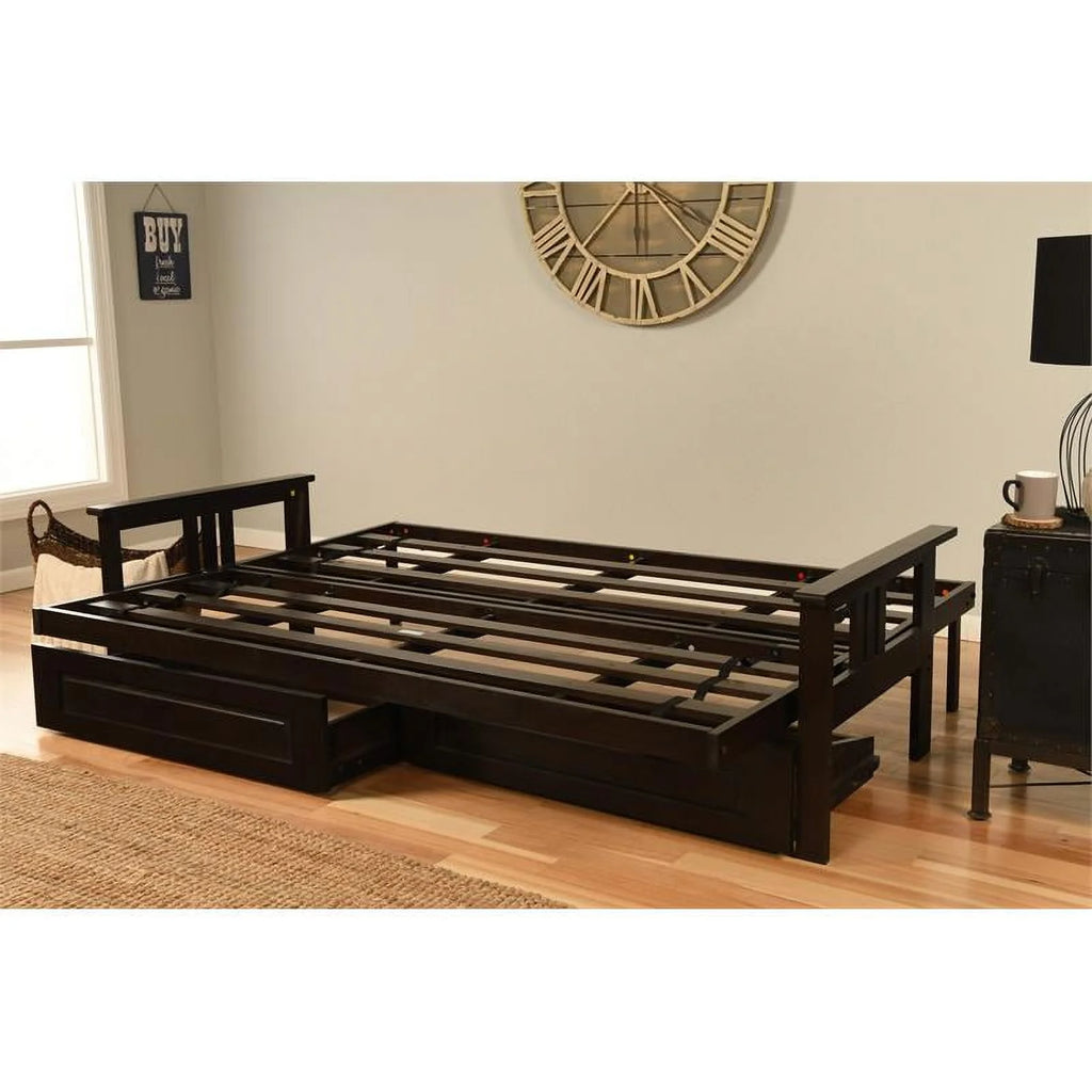 Queen Espresso Solid Wood Futon Frame Y975