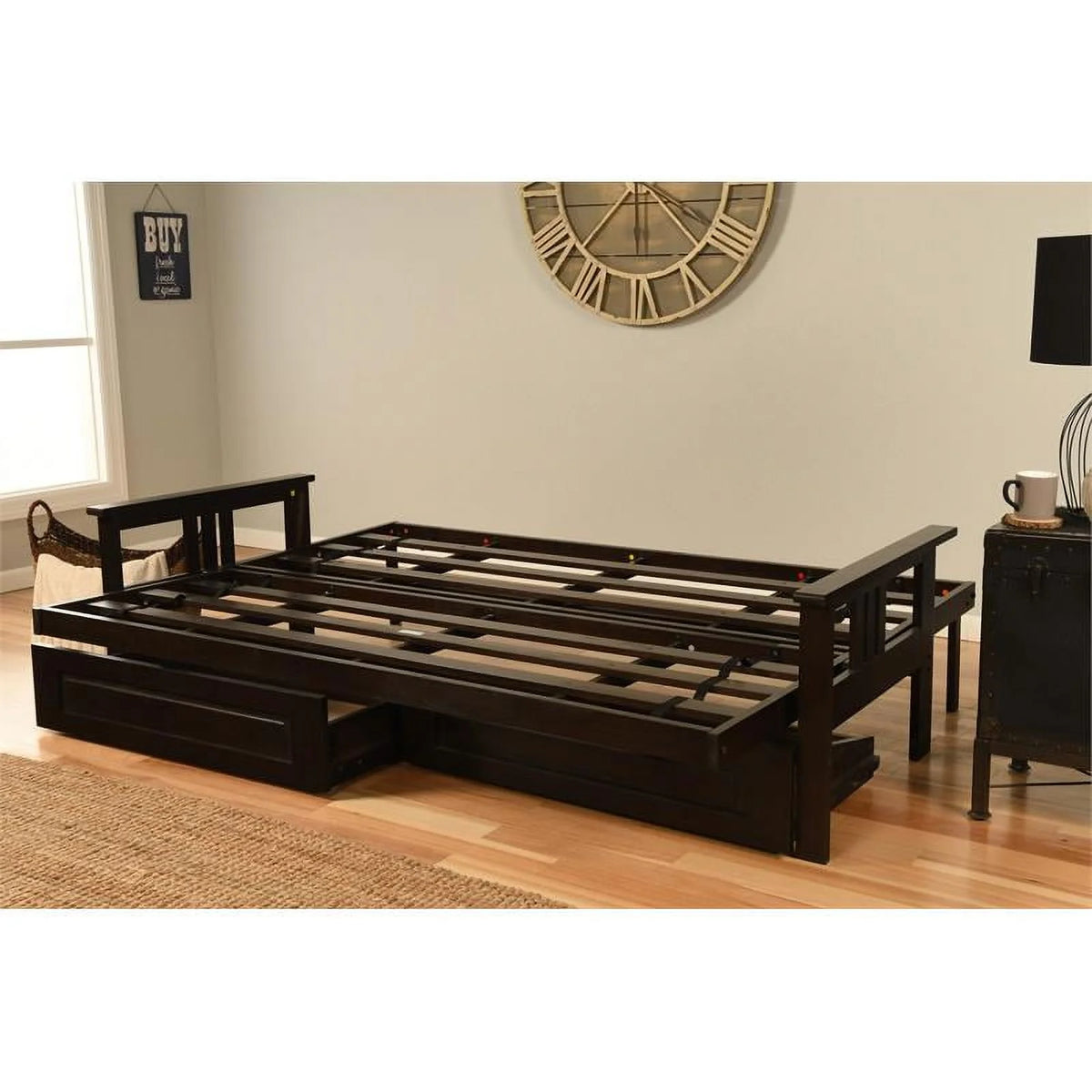 Queen Espresso Solid Wood Futon Frame Y975