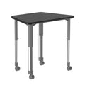 Black Granite Gray Chrome Desk with Casters F8646