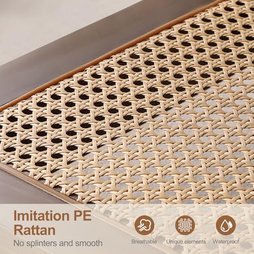 47.2'' 2-Tier Solid Wood PE Rattan Coffee Table A565