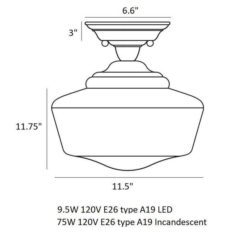 Chrome Semi Flush Mount Light R217809