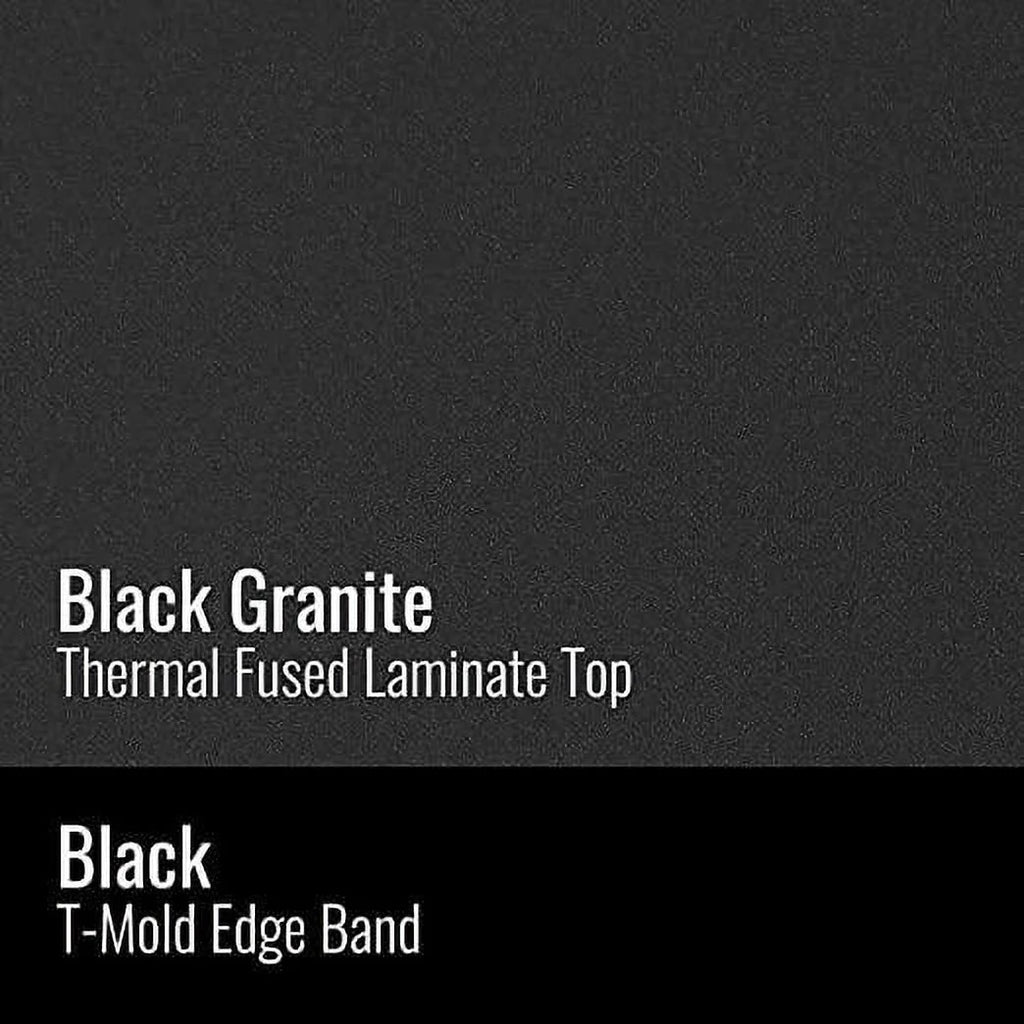 Black Granite Gray Chrome Desk with Casters F8646