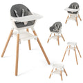 Convertible Wooden Baby Highchair with Removable Tray I6071