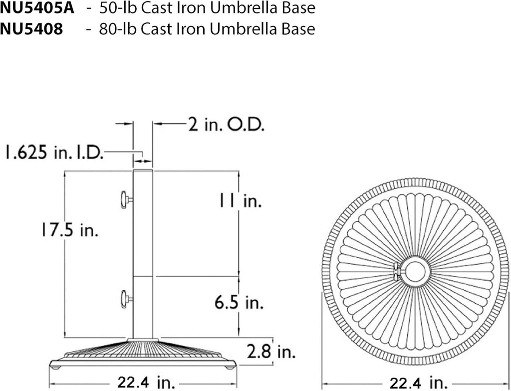 Bronze Cast Iron Umbrella Base S504