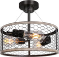 Rustic 3-Light Flush Mount Ceiling Light Fixture B891