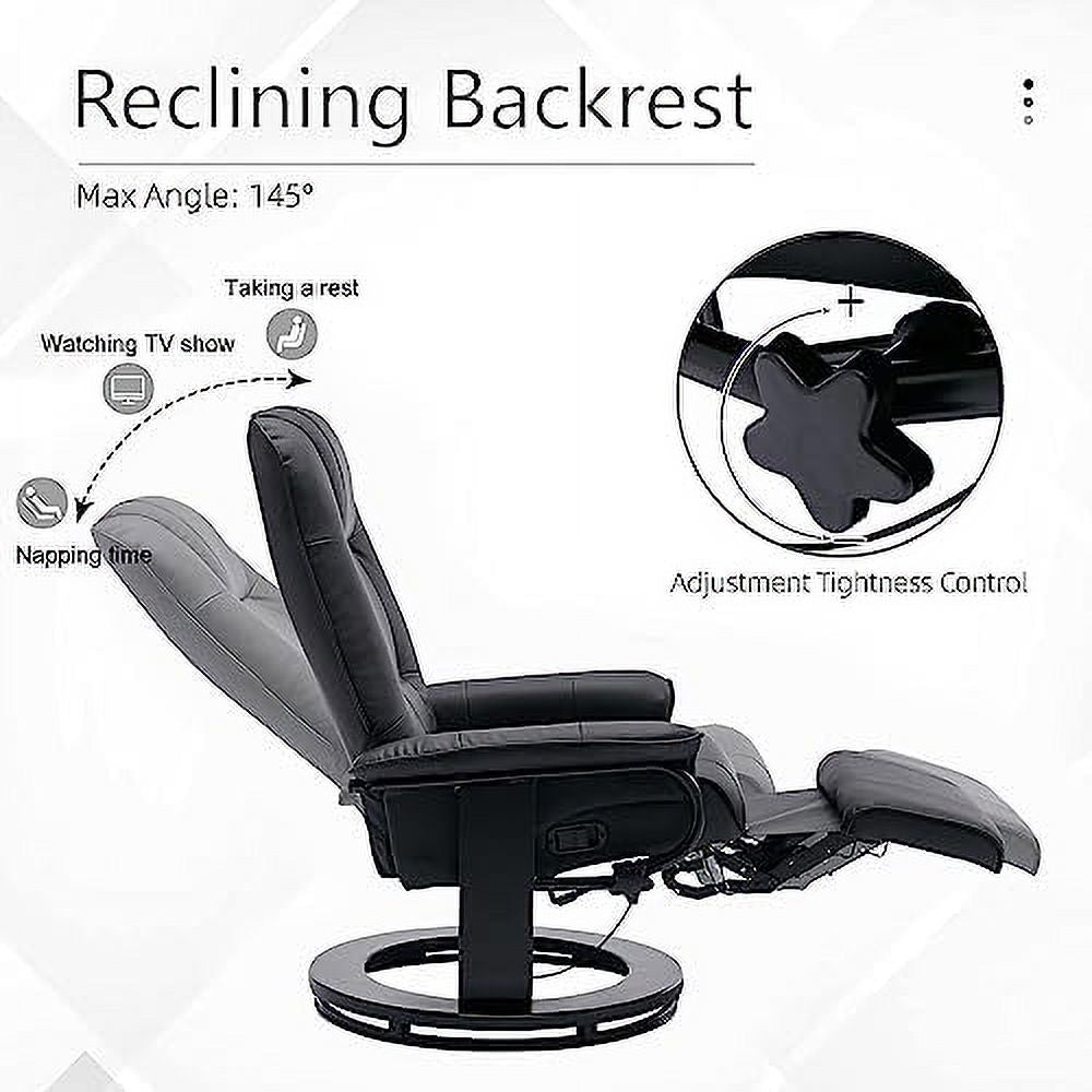 Grey PU Leather Recliner Chair with Footrest R70680