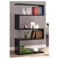 4 Shelves Black Wood Bookcase V66015