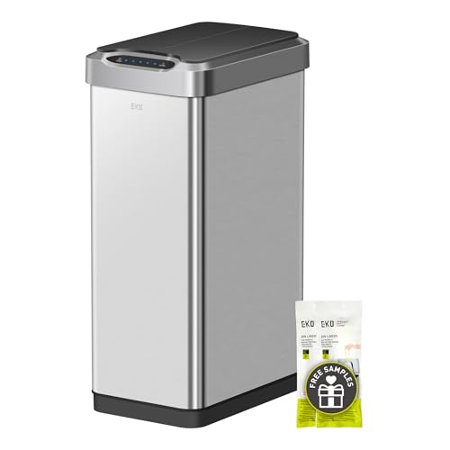 Brushed Stainless Steel Touchless Motion Sensor Trash Can, 50 Liter U681468