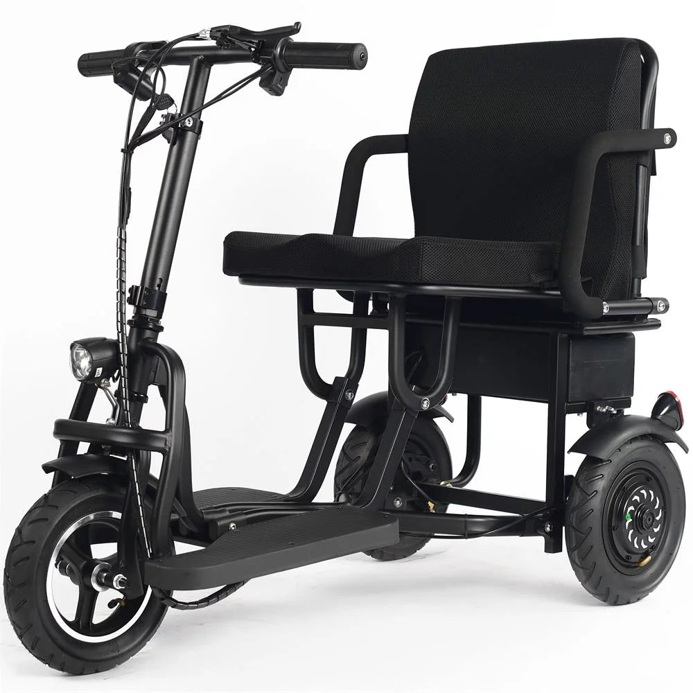 Folding Electric Trike 48v 700w Dual Motor Lithium Black Q78633