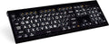 White on Black Backlit American English Keyboard G198