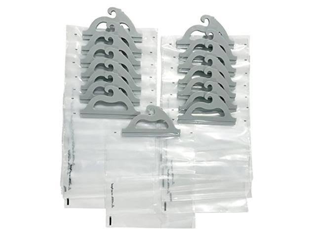 Hanging Storage Bags, 15-Pack of 10 x 12.5-inch Clear Plastic Bags A63099