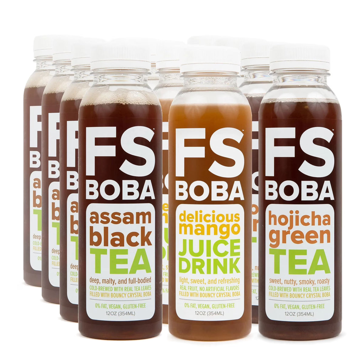 12-Pack of 12oz Bottles Boba Tea Starter Pack T7858