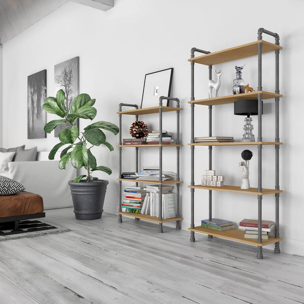 5-Tier Solid Pine Open Wood Bookcase S538577