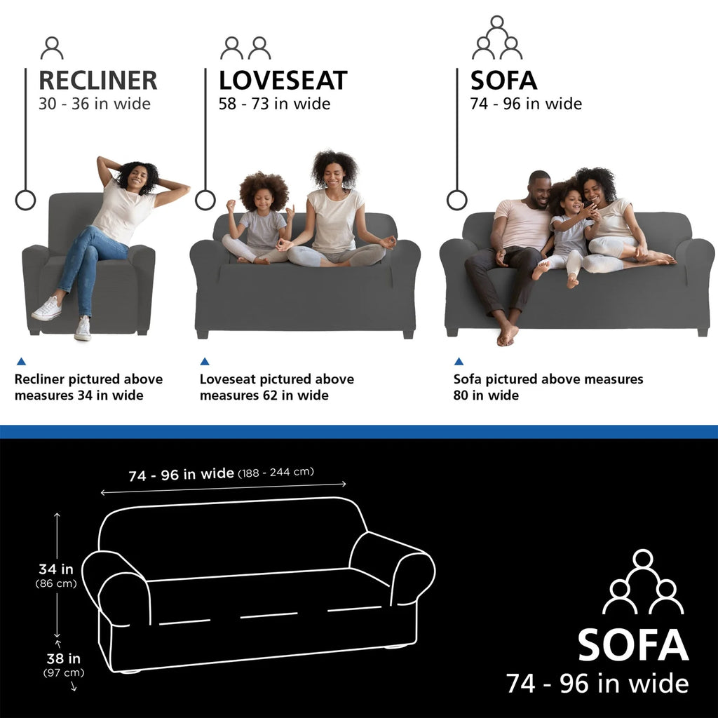 Charcoal Gray 1-Piece Sofa Slipcover M609872