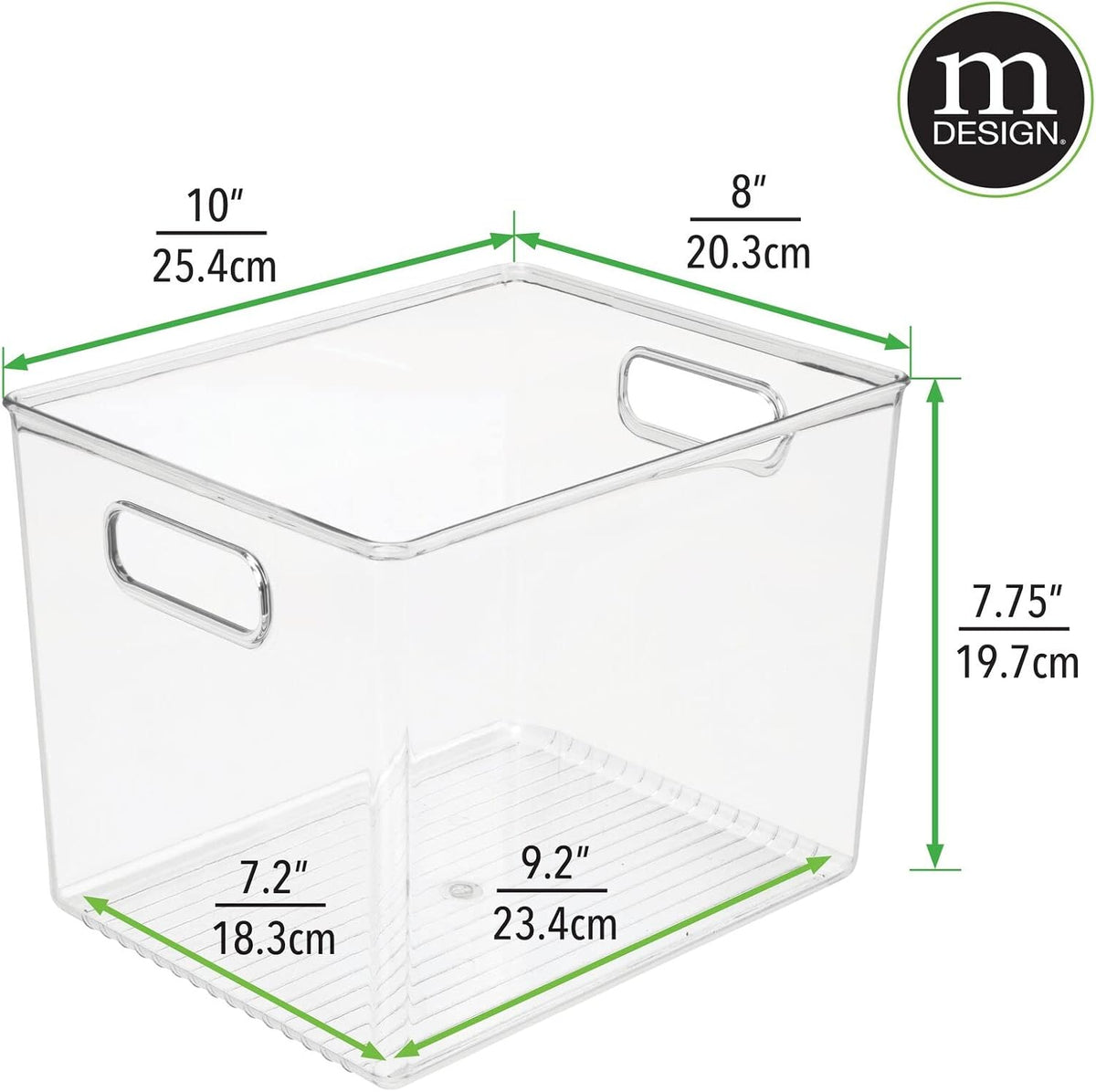 Clear 8 Pack Plastic Storage Organizer Bin Basket with Handle N2012