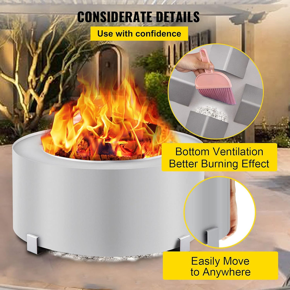 Stainless Steel Smokeless Fire Pit S1256