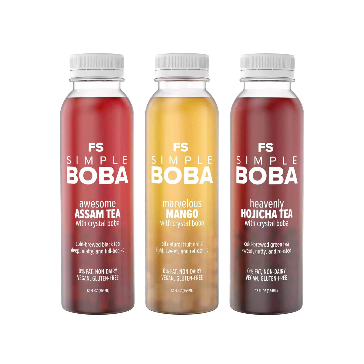 12-Pack of 12oz Bottles Boba Tea Starter Pack T7858