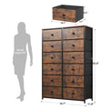 Black 12 Drawer Fabric Dresser Q757
