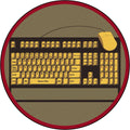 7'7"x22 Round Brown Keyboard Connection Rug Y4850