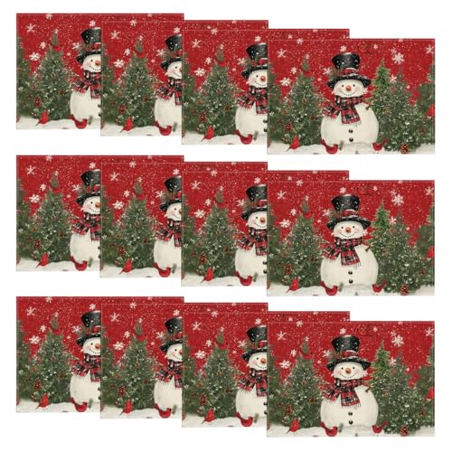 Snowman Cardinals Trees Christmas Placemats Set of 4 X608