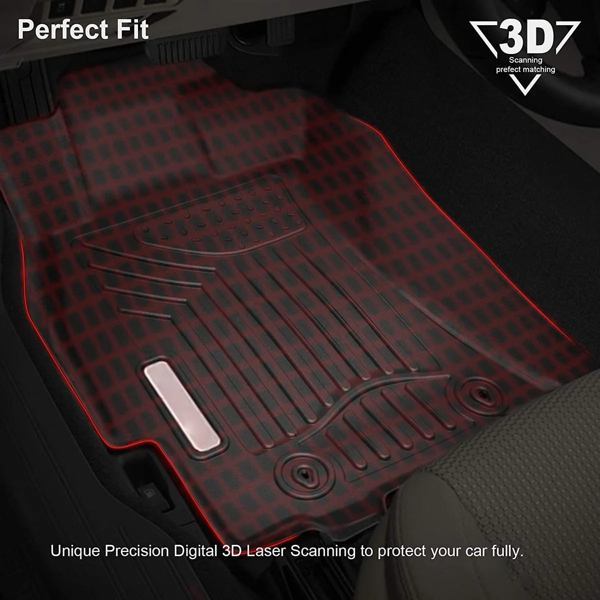 3 Piece TPE Rubber Floor Mats for Subaru Outback & Legacy Full Set All-Weather Z35088