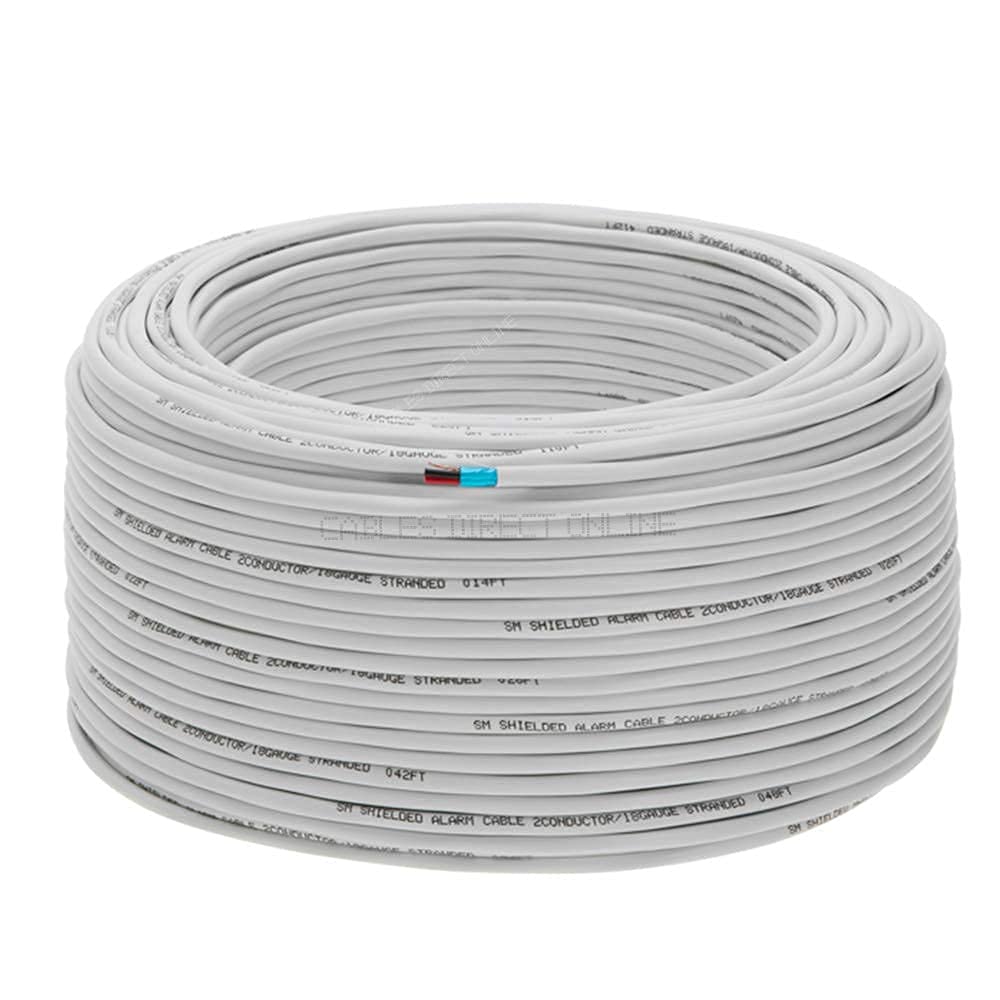 Bulk 18/2 Shielded Stranded Conductor Alarm Control Cable 500ft (FTP) Pack of 2 F788176