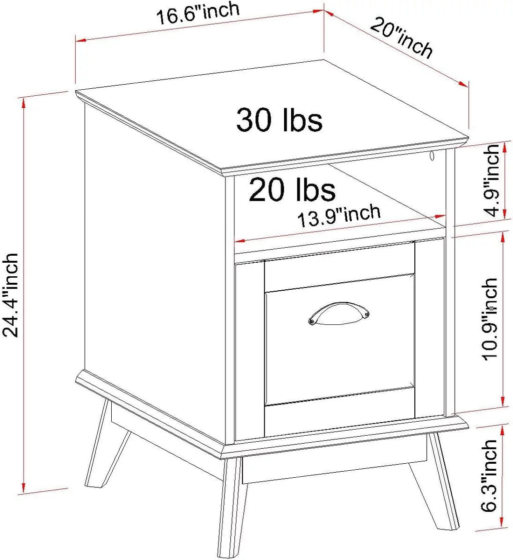 Wood File Cabinet with Drawer K5284