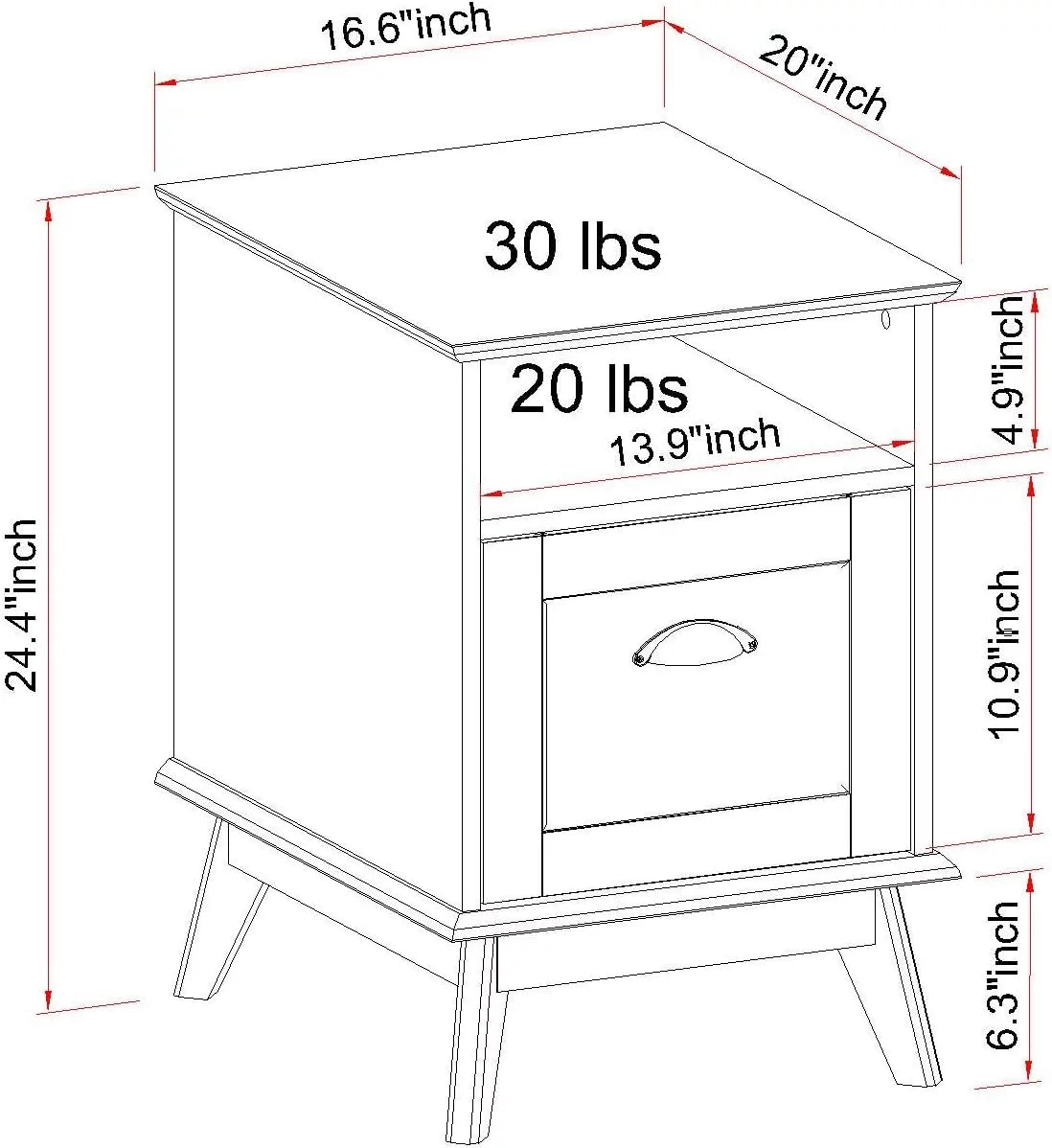Wood File Cabinet with Drawer K5284